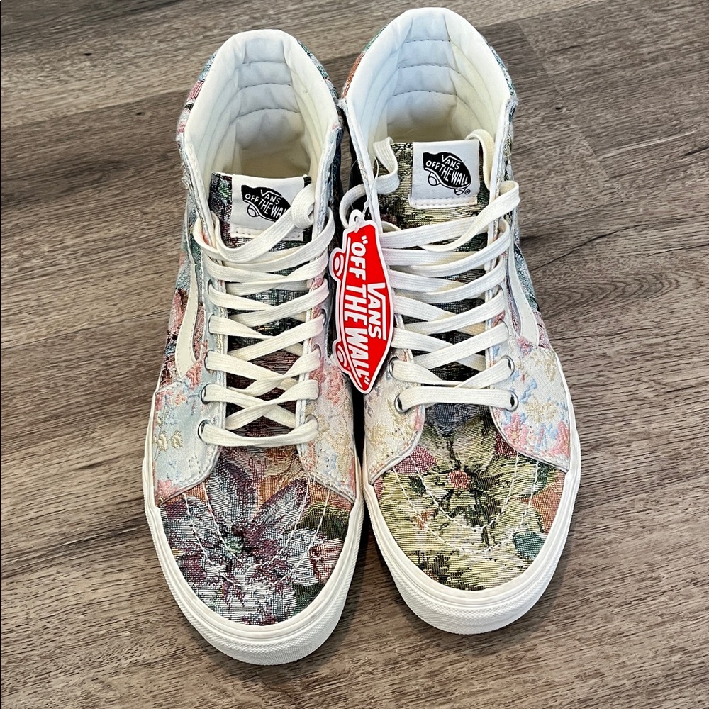 New Vans Sk8-Hi Vintage Floral Pastel Tapestry High Top Size W 10/ M 8.5